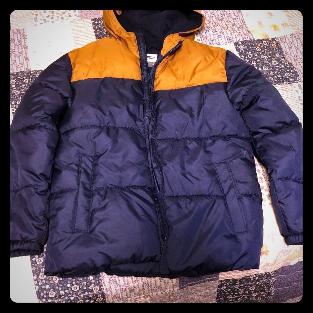 Old Navy Coat Puffer Blue and Tan